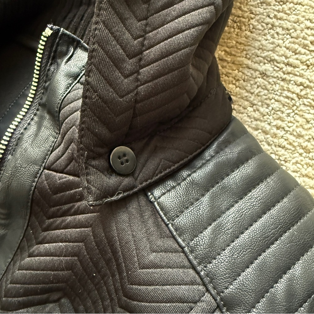 Bcbgeneration Black Dress Coat With Hood And Leat… - image 8